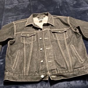 Sean John black denim jacket  Sz M but it fits like XL